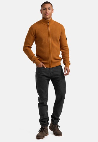 INDICODE JEANS Gebreid vest 'Layton' in Bruin