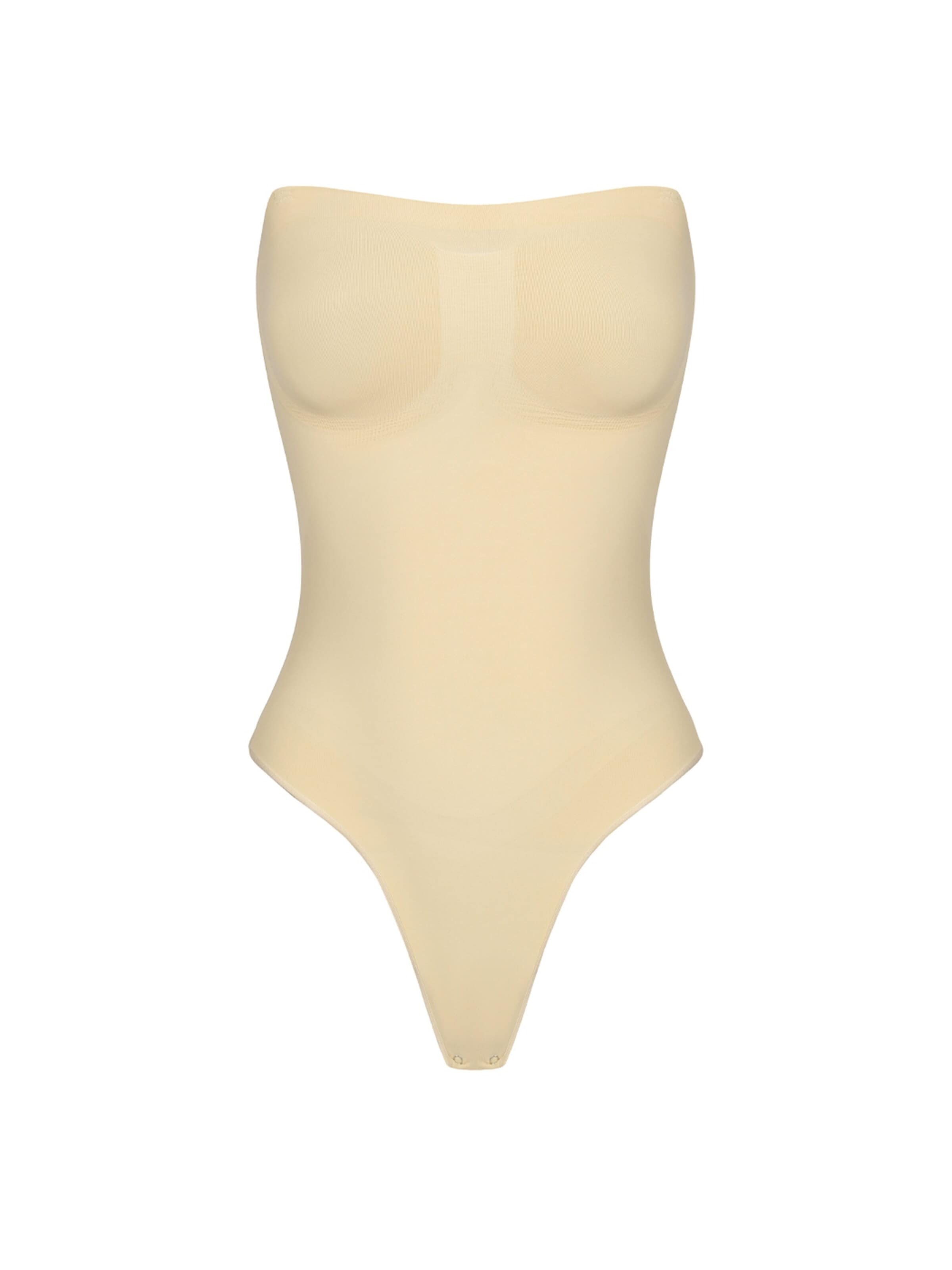 cfab Shapingbody 'Trägerloser Bodysuit Sculpting Shapewear mit String' i vit: framsida