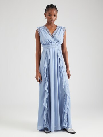 Maya Deluxe Evening Dress in Blue: front