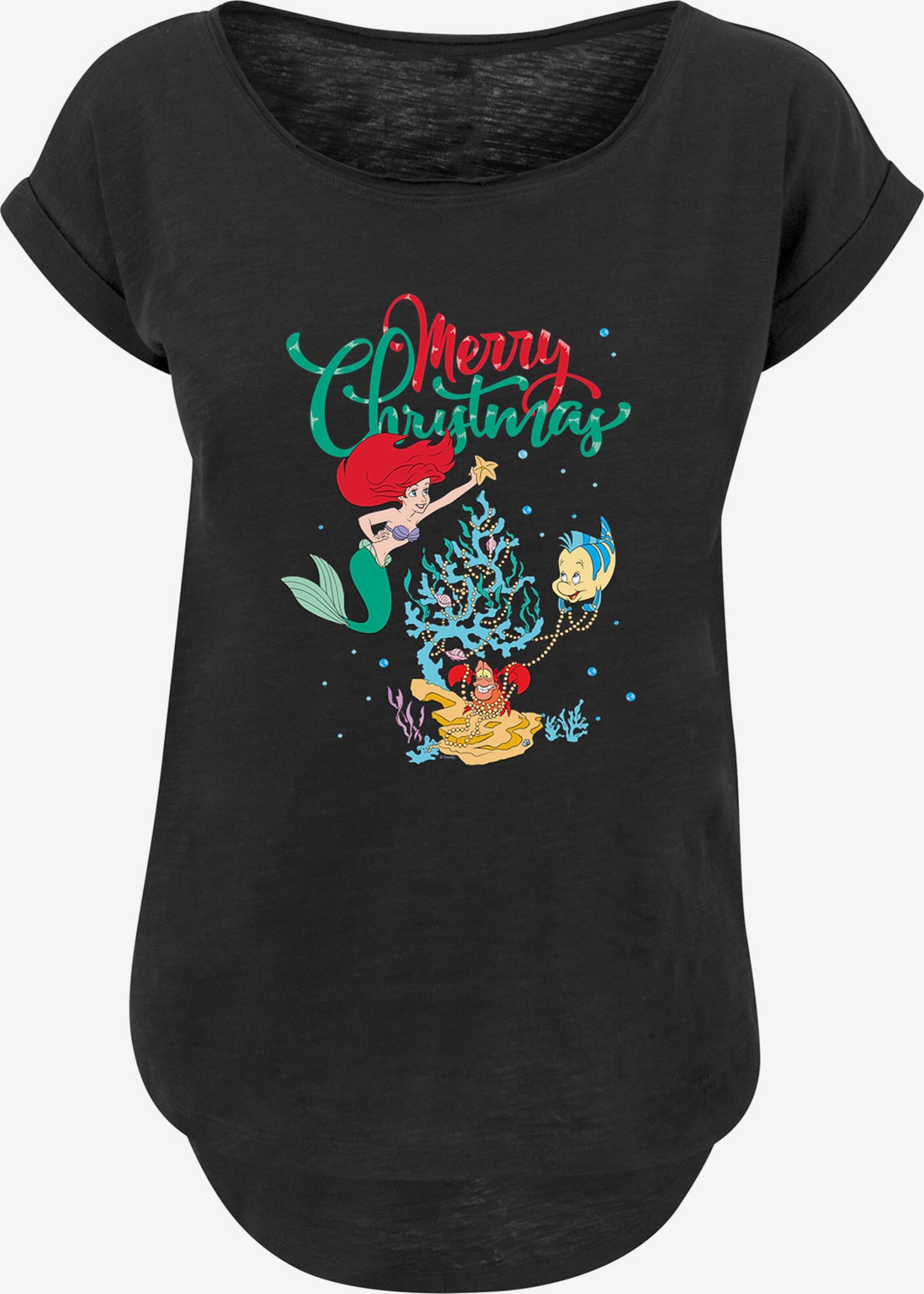 F4NT4STIC Shirt \'Disney Arielle die Meerjungfrau Merry Christmas\' in Black  | ABOUT YOU
