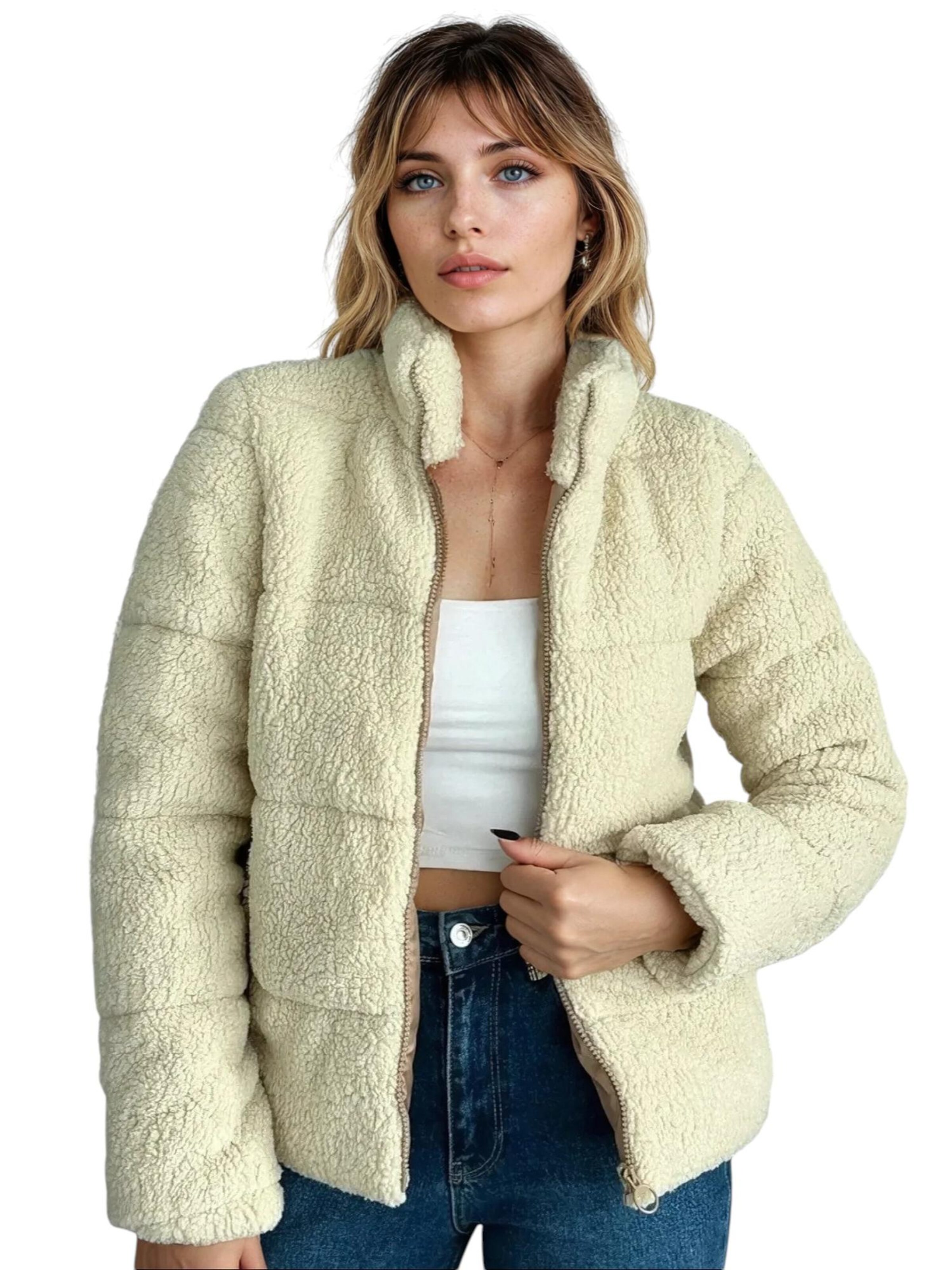 fashionshowcase Vinterjakke 'TeddyCharm' i beige