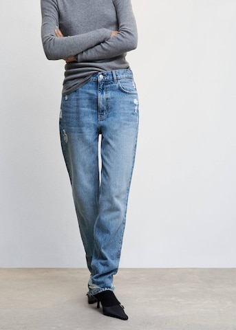 MANGO Regular Jeans in Blauw: voorkant