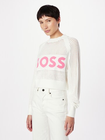 Pull-over BOSS en blanc : devant