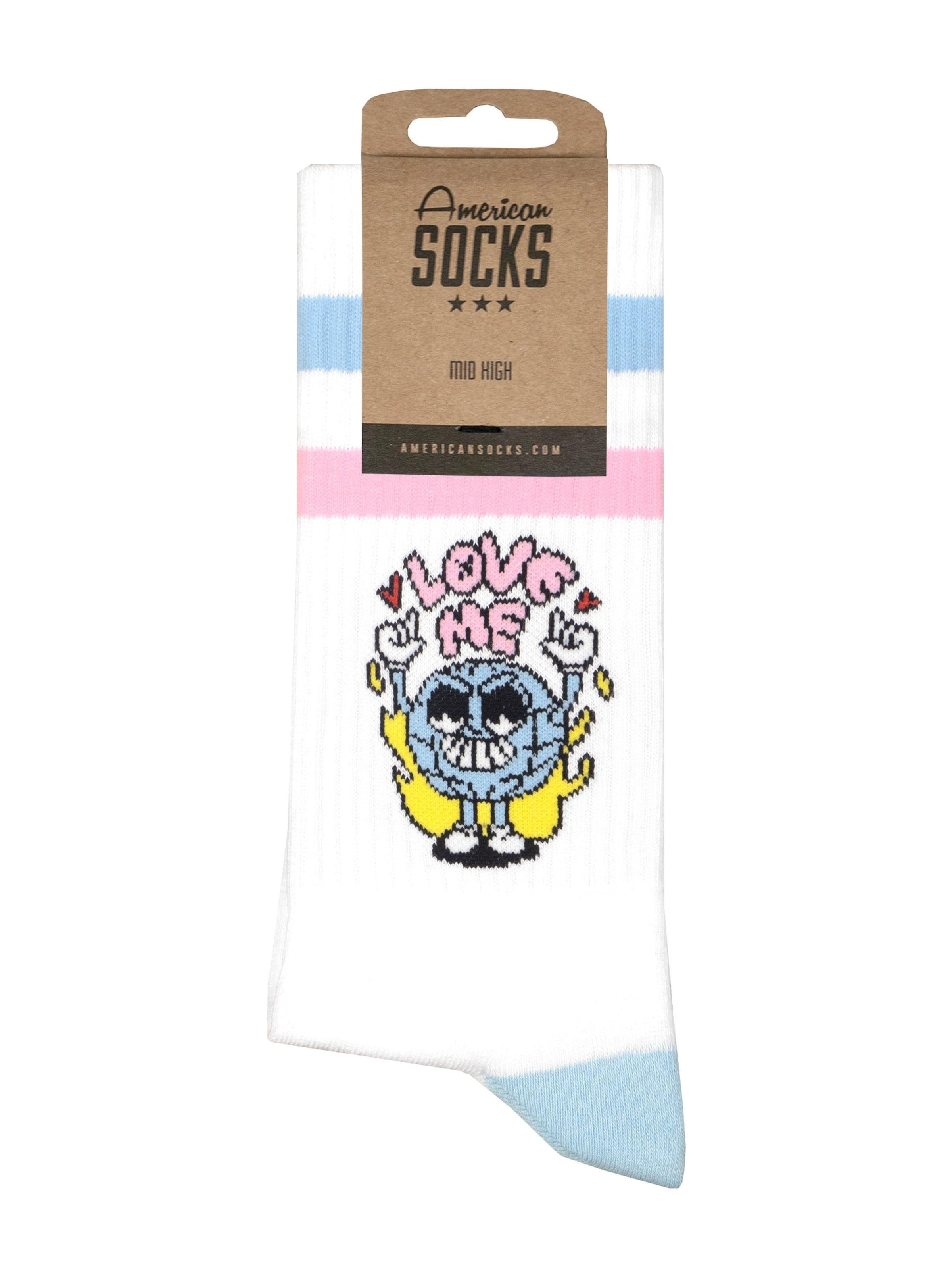 American Socks Socks 'Earth Crush - Mid High' in White