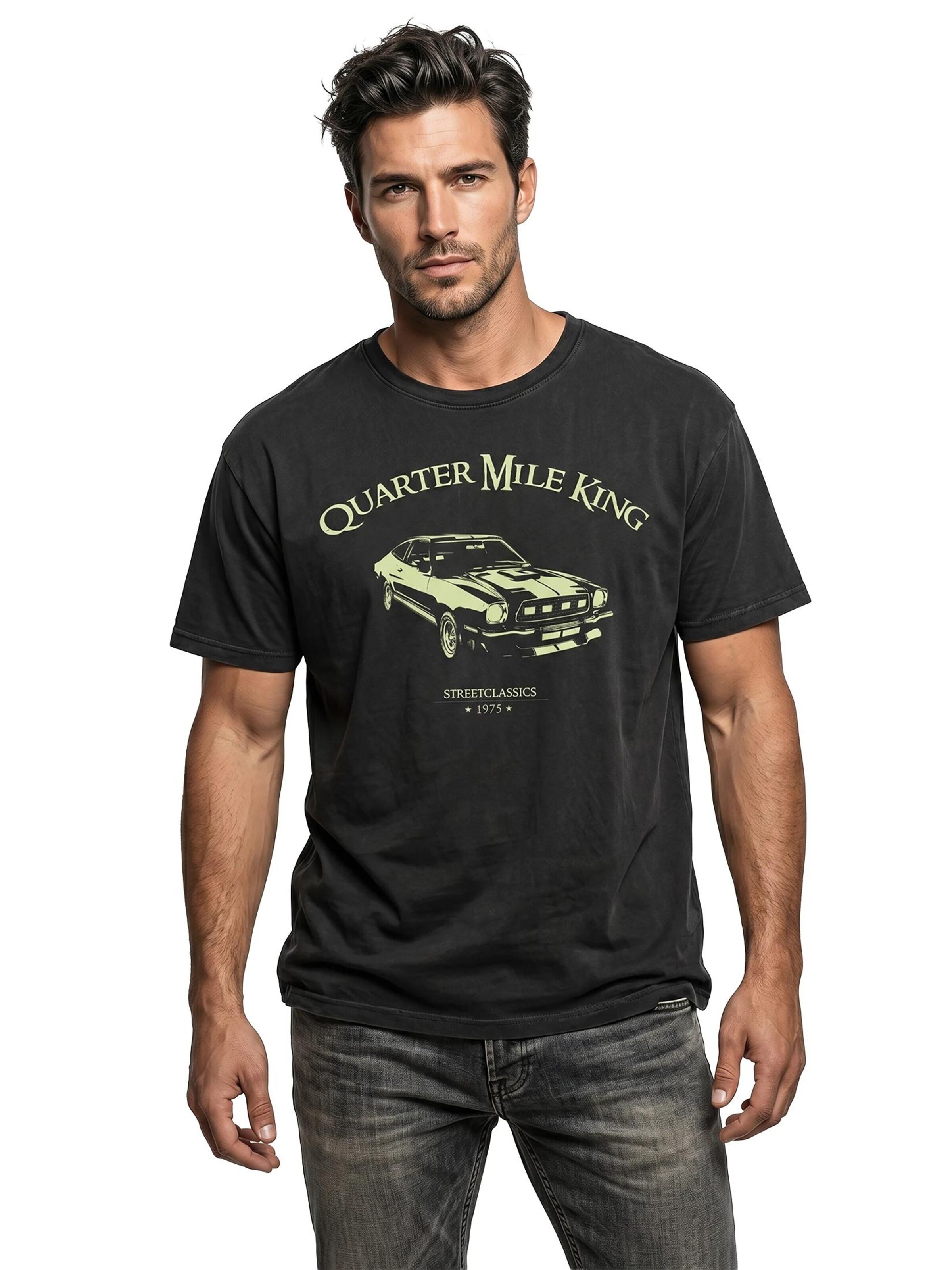 MAKAYA Shirt 'Quarter Mile King' in Black