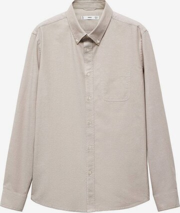 MANGO MAN Button Up Shirt 'Oxford' in Grey: front