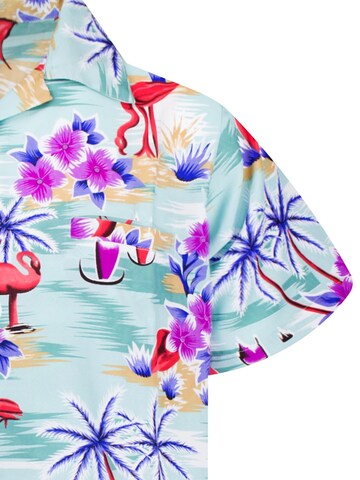 King Kameha Shirt 'Flamingos' in Green