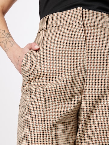 Warehouse Regular Pleated Pants 'Barrel' in Brown