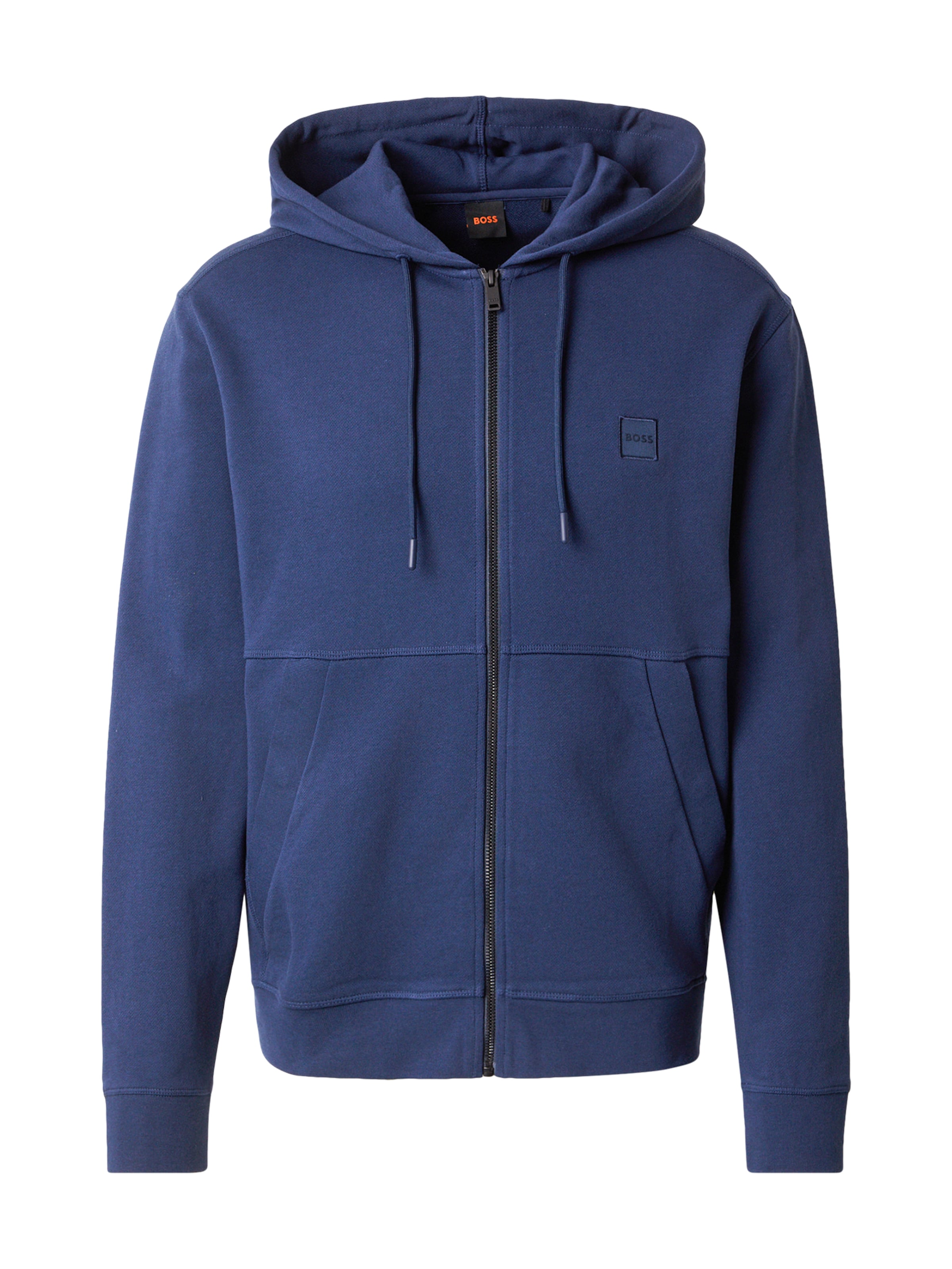 BOSS Zip-Up Hoodie 'Zetalky' in Blue: front