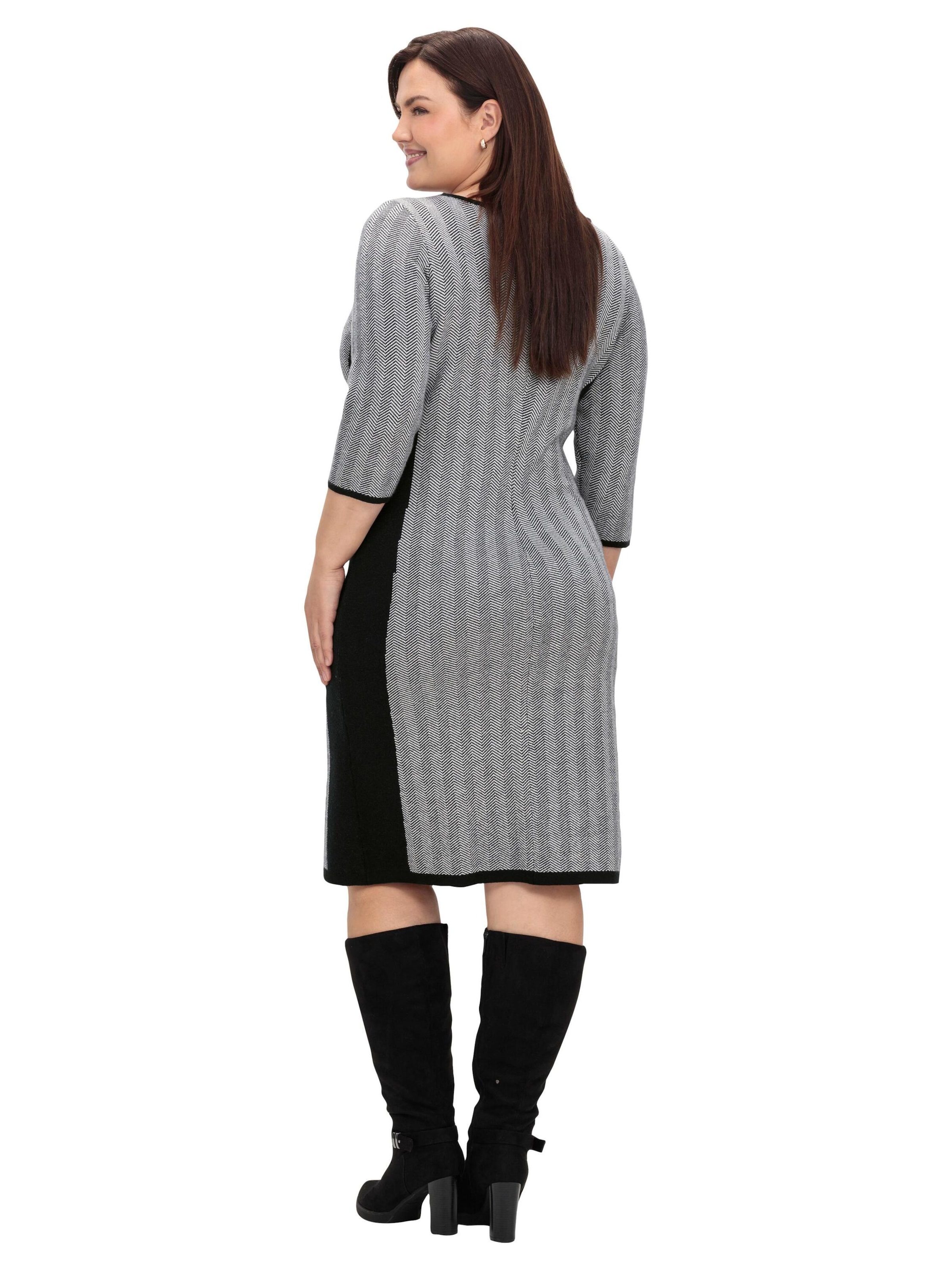 SHEEGO Pletena obleka | siva barva