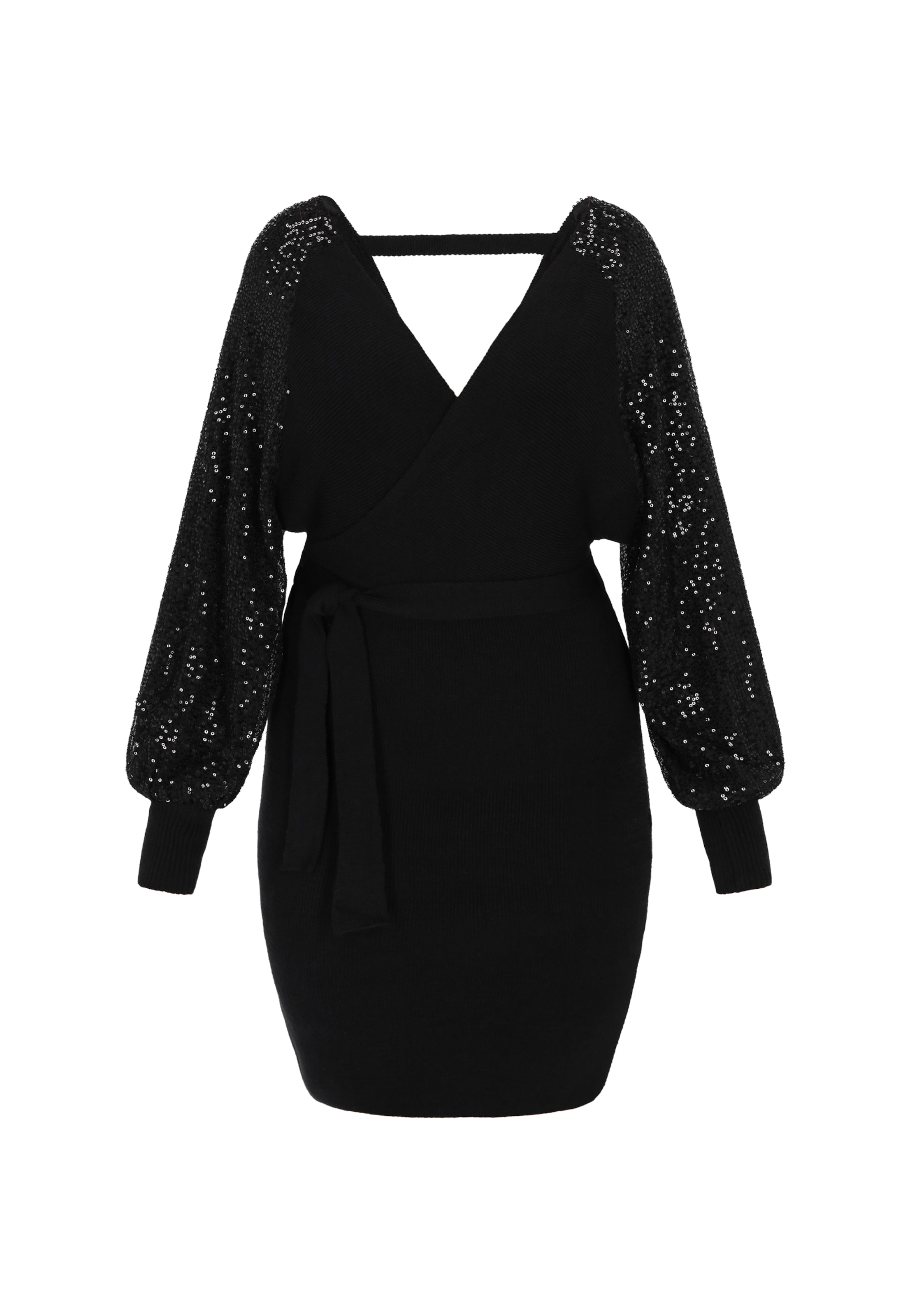 faina - Vestido de malha em preto: frente