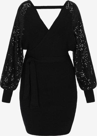 Robes en maille faina en noir : devant