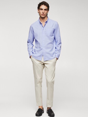 MANGO MAN Regular fit Button Up Shirt in Blue