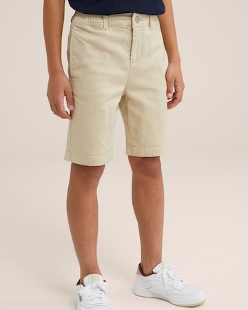 WE Fashion Slim fit Trousers in Beige: front