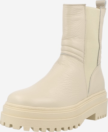 PS Poelman Chelsea boots i beige: framsida