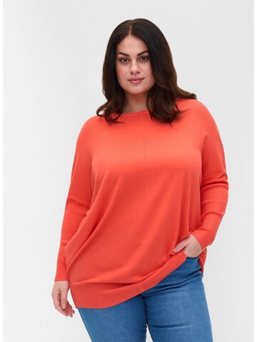 Zizzi Sweater 'Carrie' in Orange