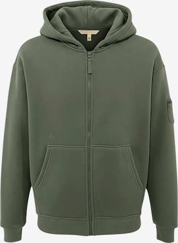 Organication Sweatjacke in Grün: Vorderseite