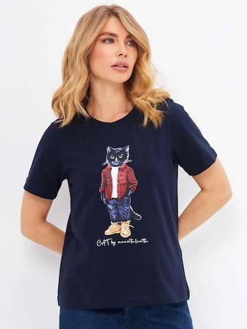 T-shirt 'Country Cat' Cat e Lolette en bleu