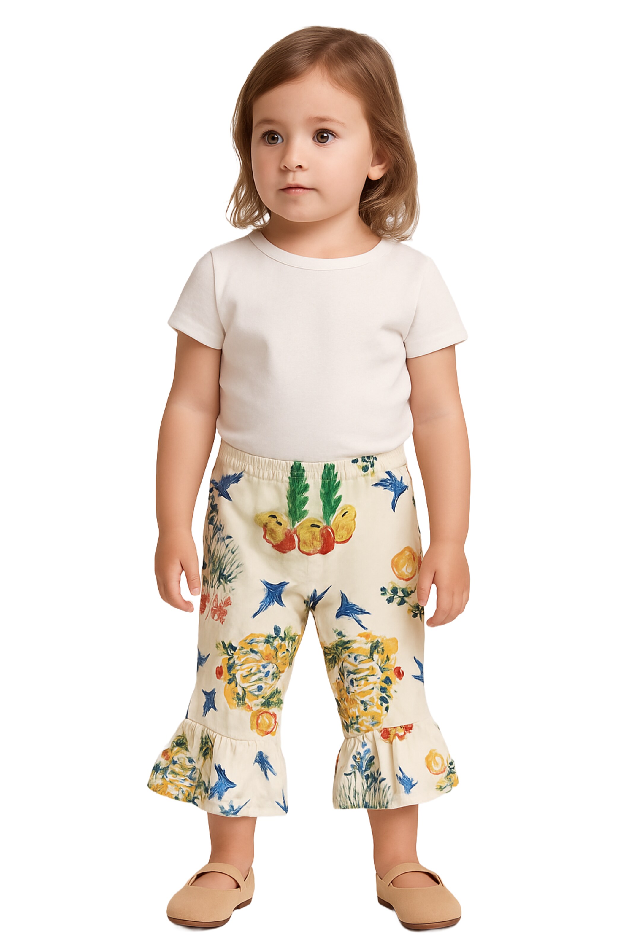 Panço Boot cut Pants in Beige: front