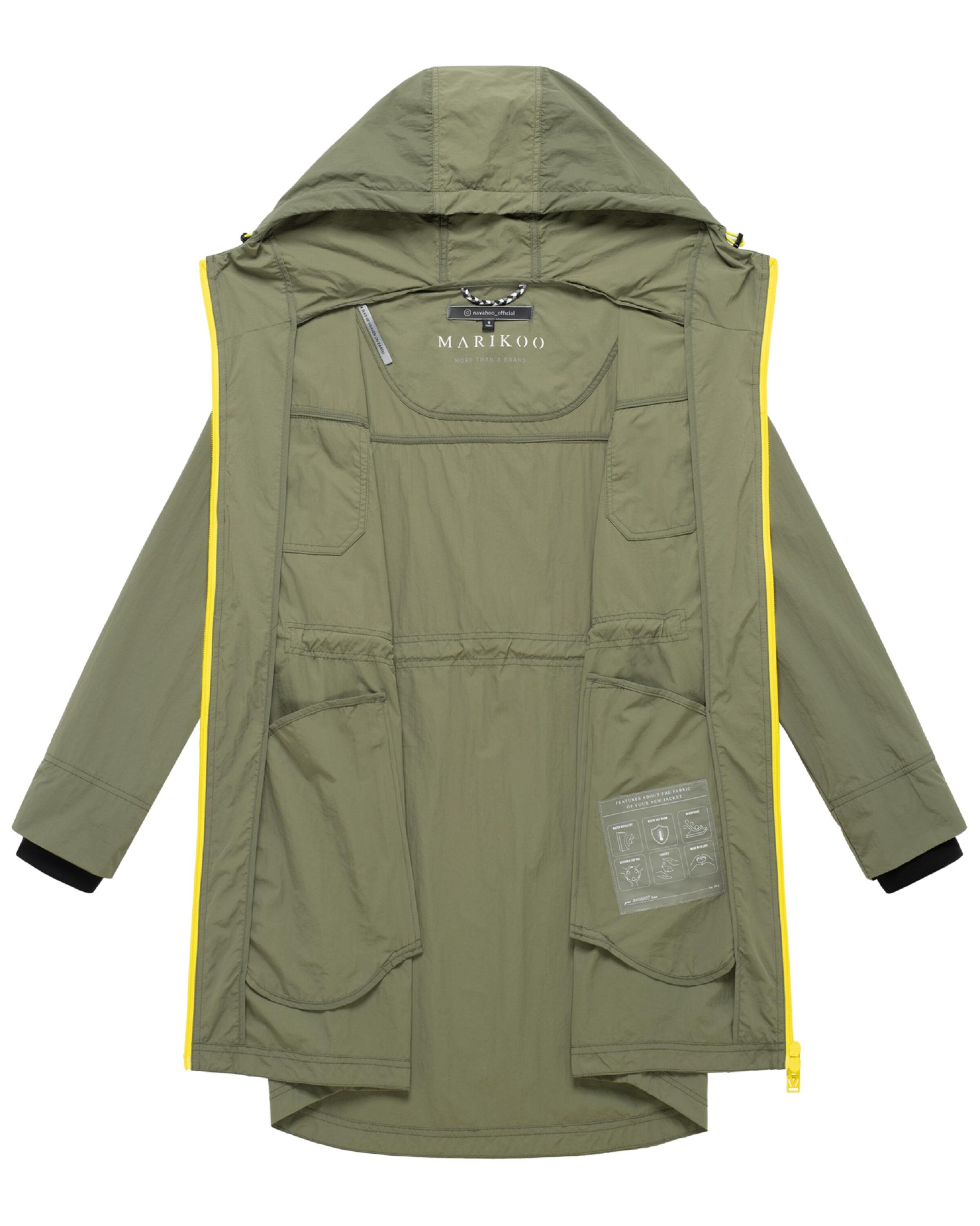 MARIKOO Between-seasons coat 'Trüffelbonbon 16' in Green