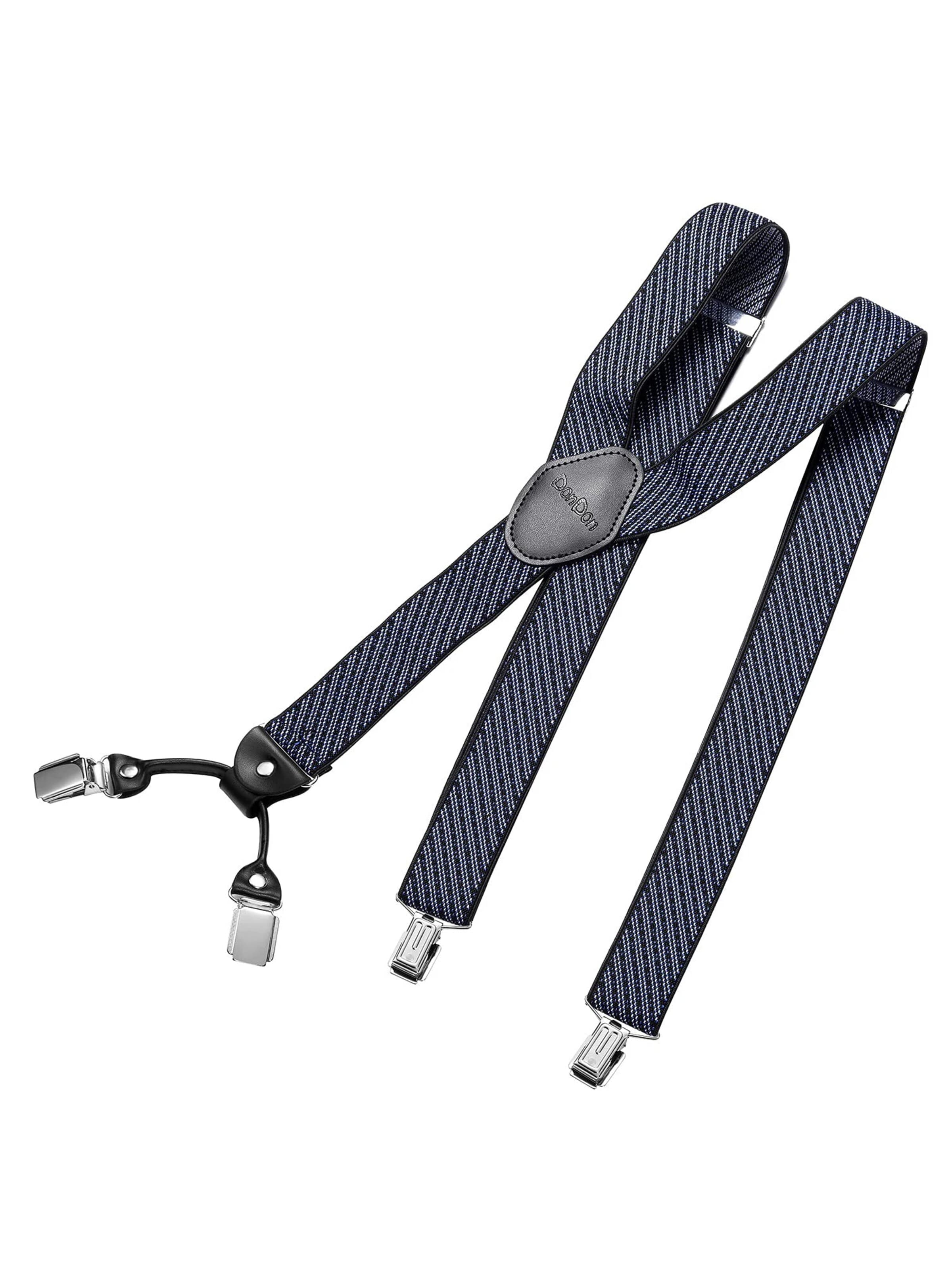 DonDon Hosenträger 'DonDon Hosenträger Herren 3,5 cm breit dunkelrot für Anzug Jeans Chinos Vintage'‌‌‌‌‌ in XS-XL in blue denim, Produktansicht
