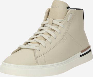 Sneaker alta 'Clint' di BOSS in beige: frontale