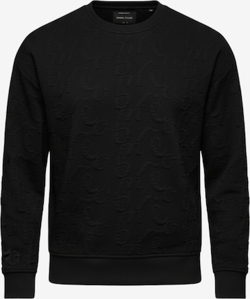 Sweat-shirt 'B1712' Ombre en noir : devant