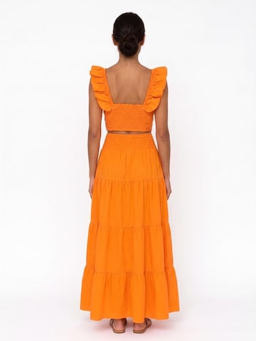 Pantalons de tailleur 'Conjunto Summer com Babados – Laranja Intenso' Fulgor en orange