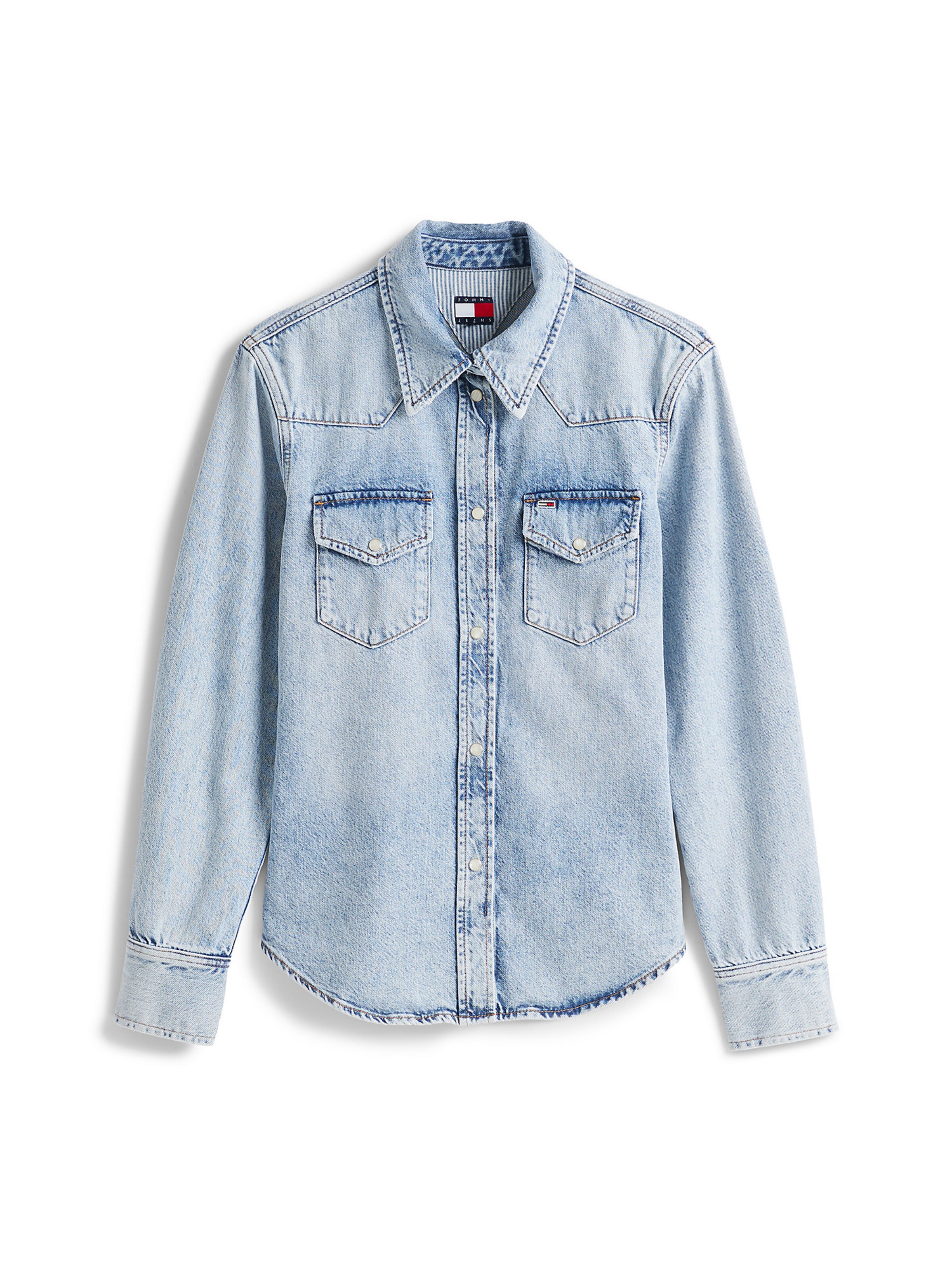 Tommy Jeans Bluse in Blau: Vorderseite