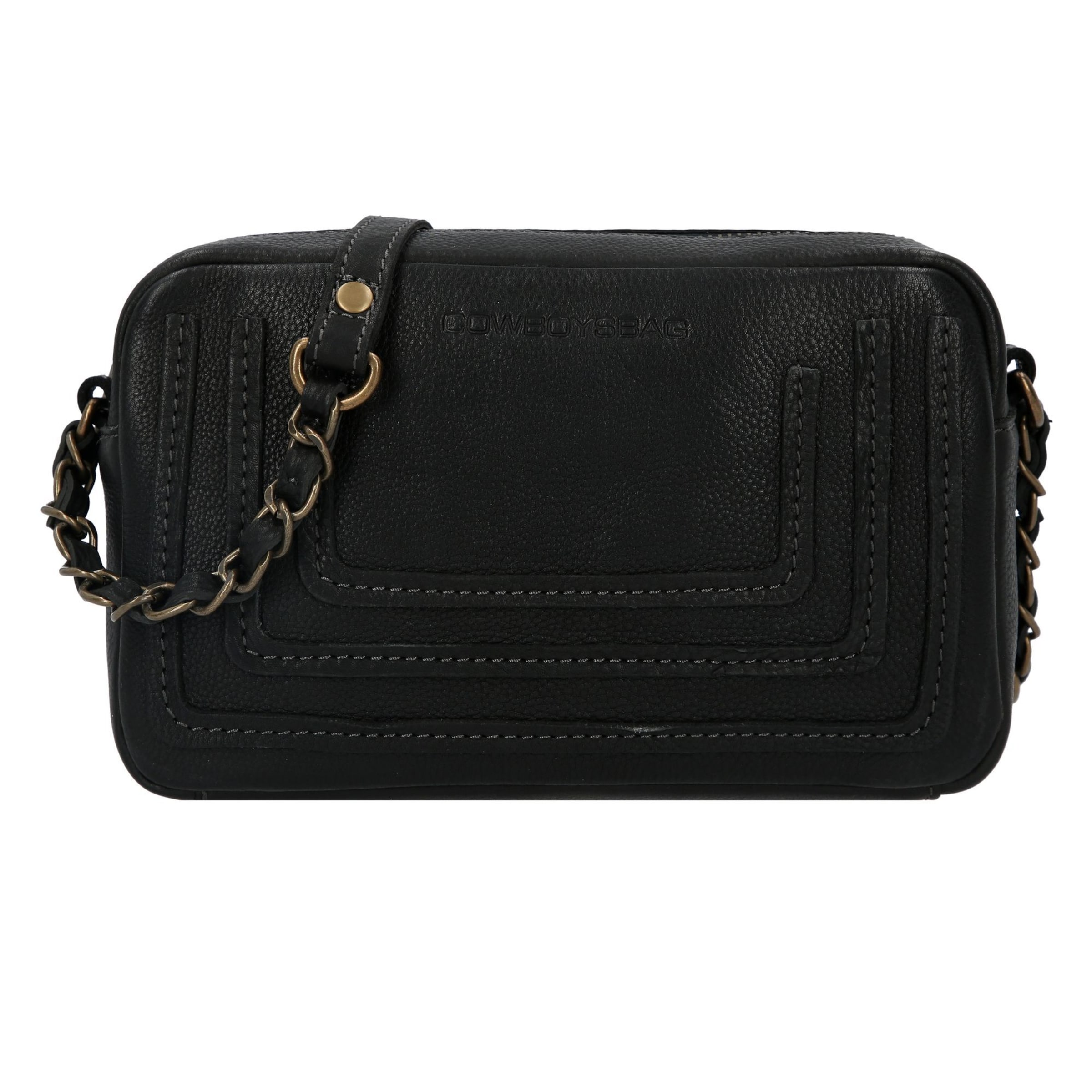 Borsa a tracolla 'Feltham' di Cowboysbag in nero: frontale