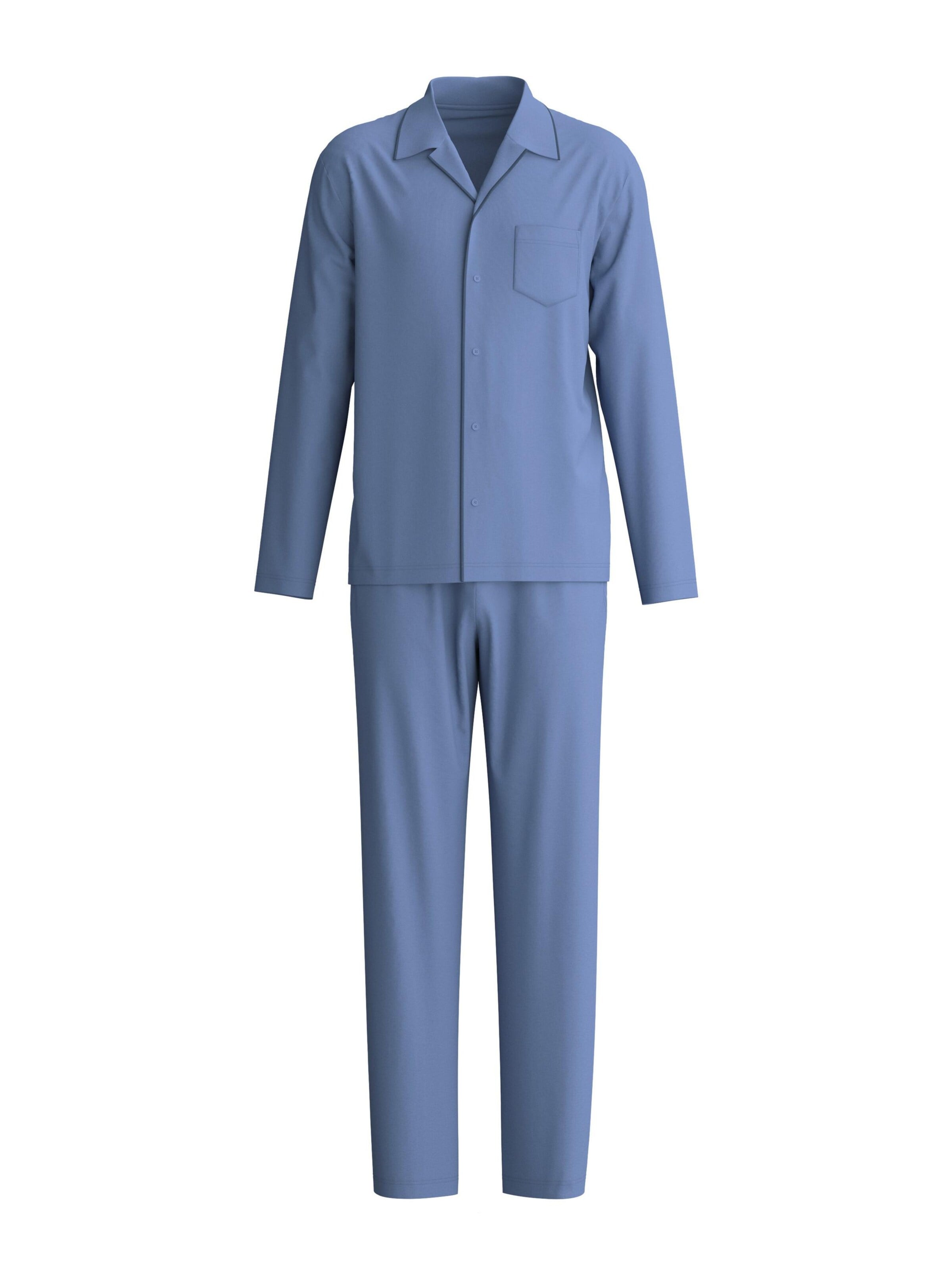 CALIDA Pyjama lang 'Relax Choice' in Blauw: voorkant
