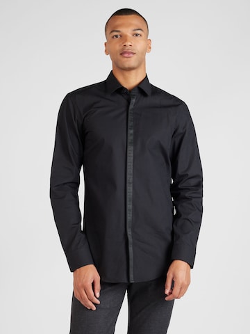 HUGO Slim fit Skjorta 'Keidi' i svart: framsida