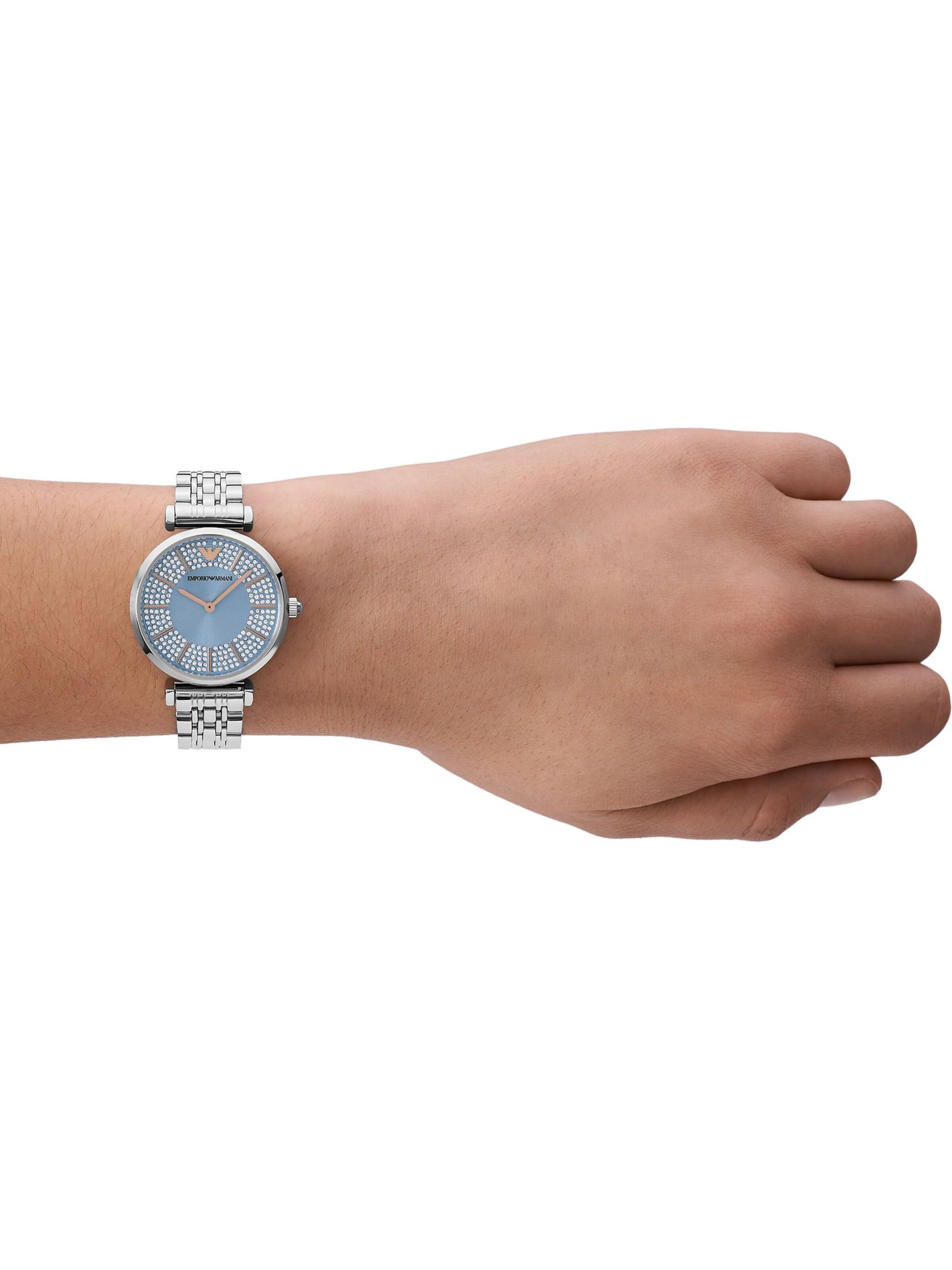 Emporio Armani Analoguhr in Silber: Vorderseite