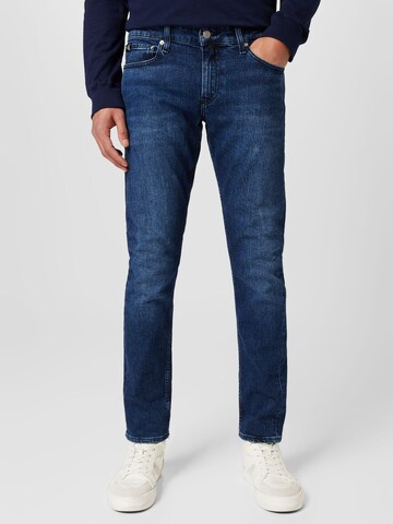 Calvin Klein Jeans Slimfit Jeans in Blauw: voorkant