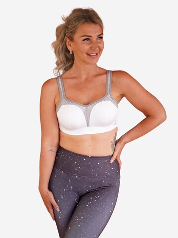 Col haut Soutien-gorge de sport 'Motivation' SugarShape en blanc