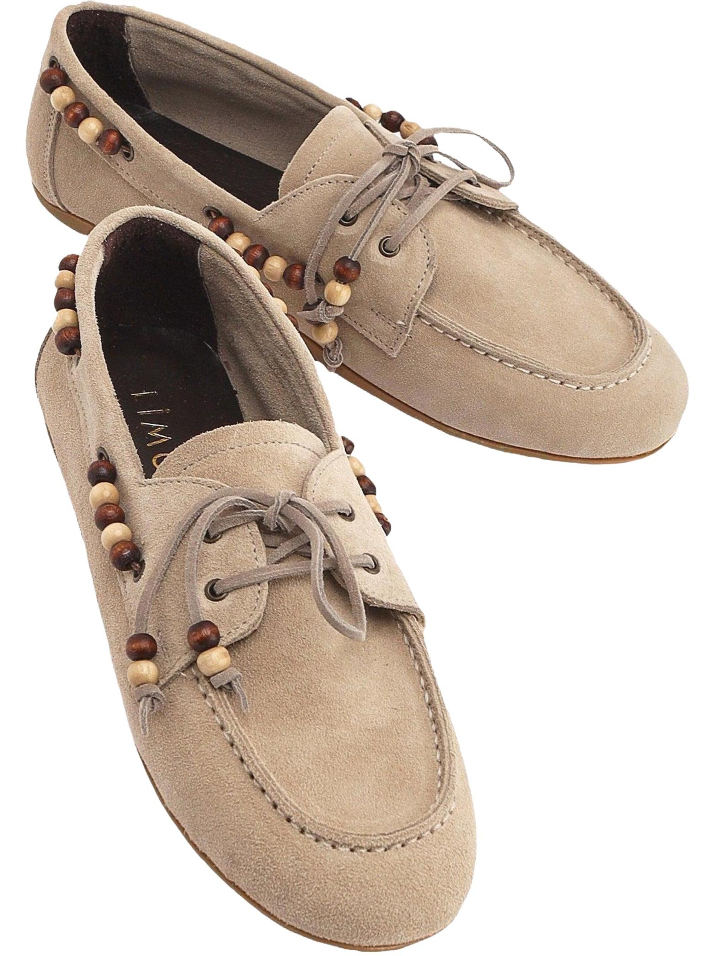 Limoya Schnürschuh 'Liah'‌ in Beige: Vorderseite