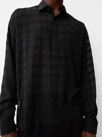 Regular fit Cămașă de la Bershka pe negru