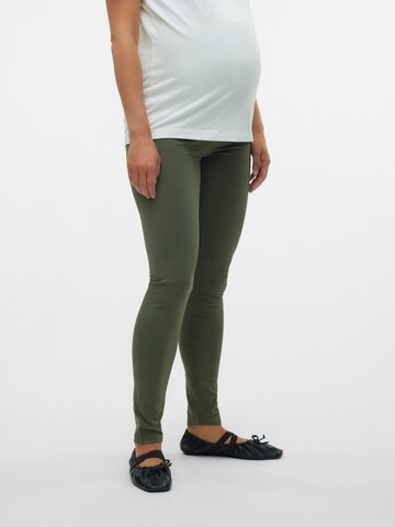 MAMALICIOUS Skinny Leggings 'MLEmma' in Green: front