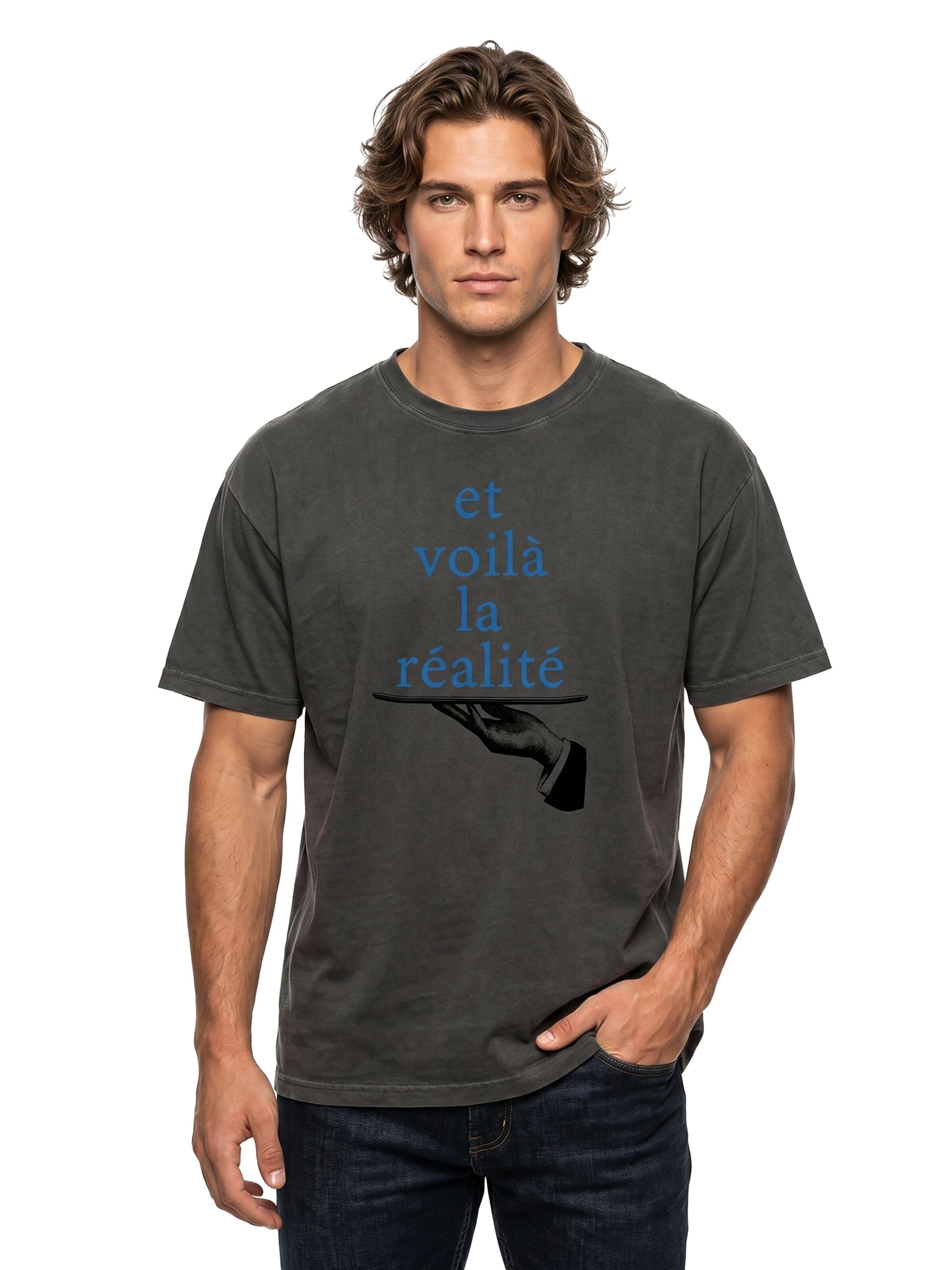 MAKAYA Shirt 'Et Voilà' in Grey