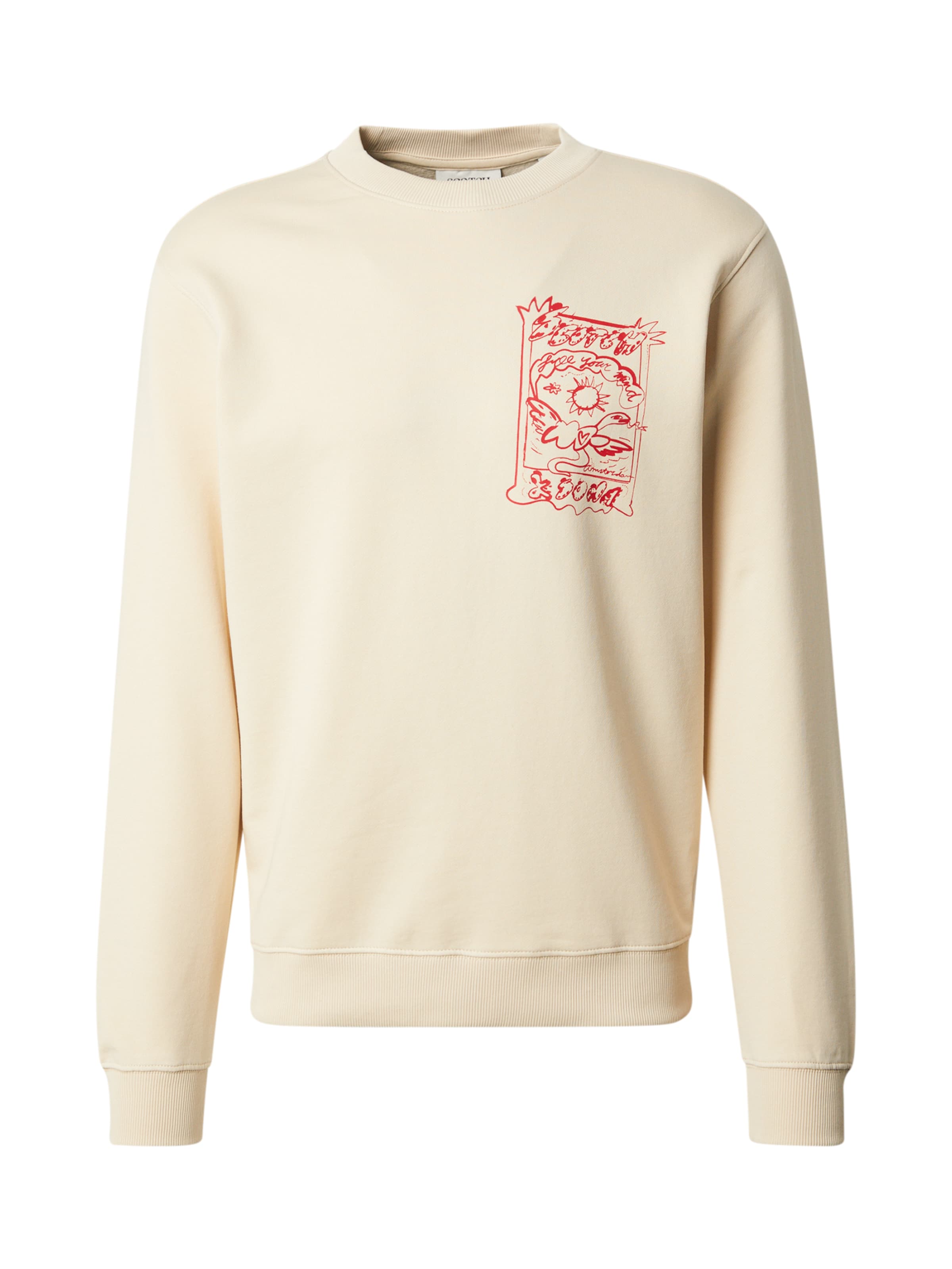 SCOTCH & SODA Sweatshirt in Light beige / Red, Item view