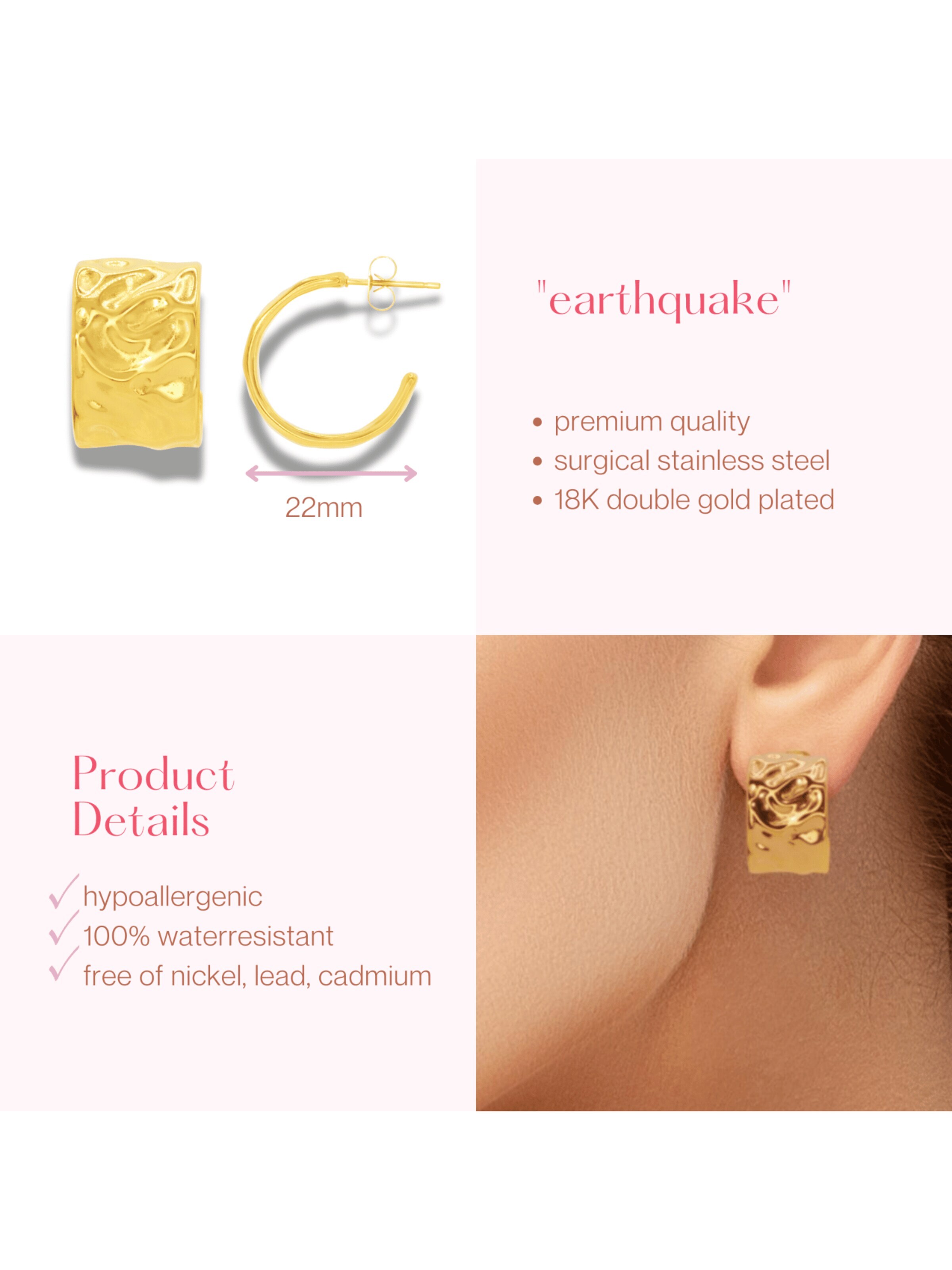 ARS-ARGENTI Earrings 'EARTHQUAKE' in Gold
