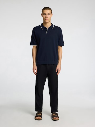 SELECTED HOMME Loosefit Bandplooibroek in Zwart