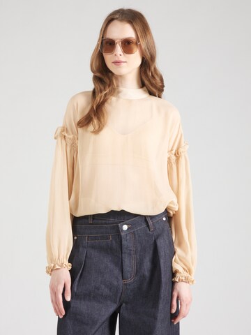 TOPSHOP Bluse 'Georgette' i beige: forside