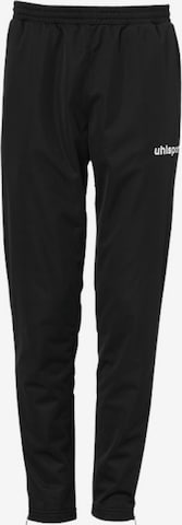 UHLSPORT Tapered Workout Pants in Black: front