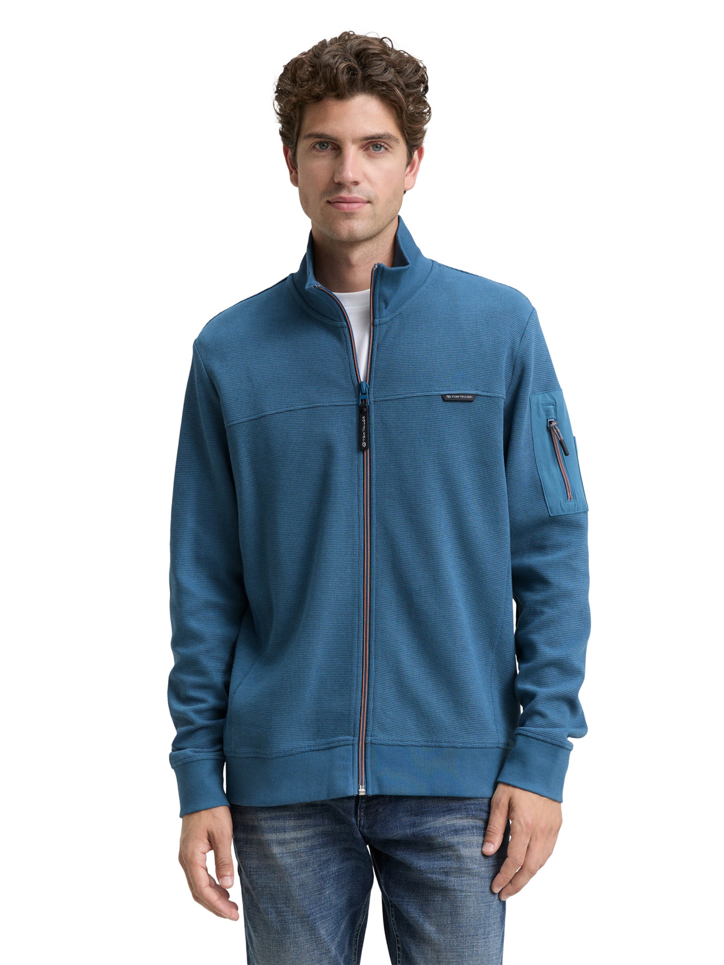 TOM TAILOR Sweatjacke in Blau: Vorderseite