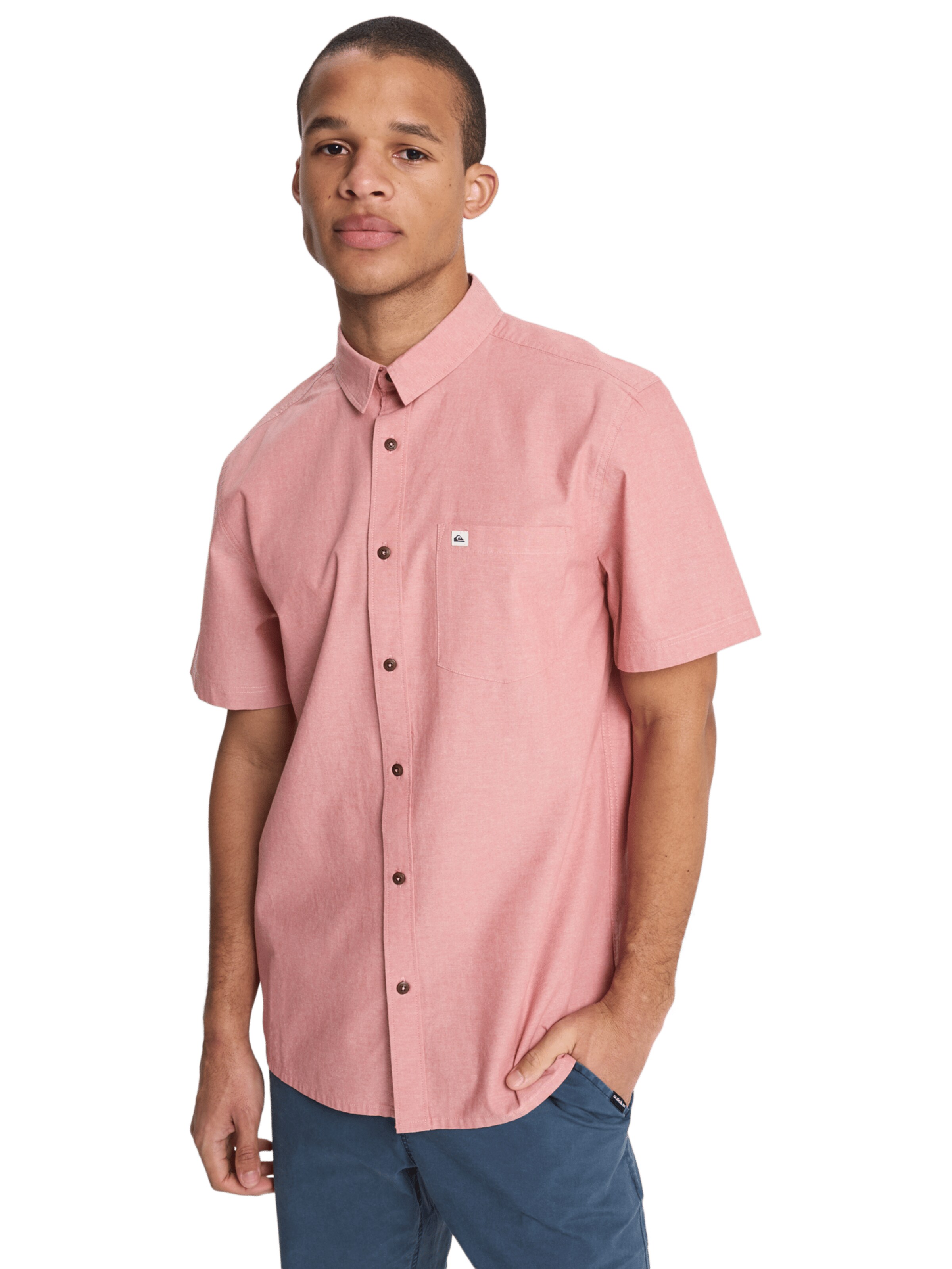QUIKSILVER Regular fit Button Up Shirt 'Drumfins' in Pink: front