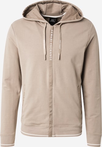 Giacca di felpa di ARMANI EXCHANGE in marrone: frontale
