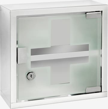 Wenko Cabinet in Silver: front