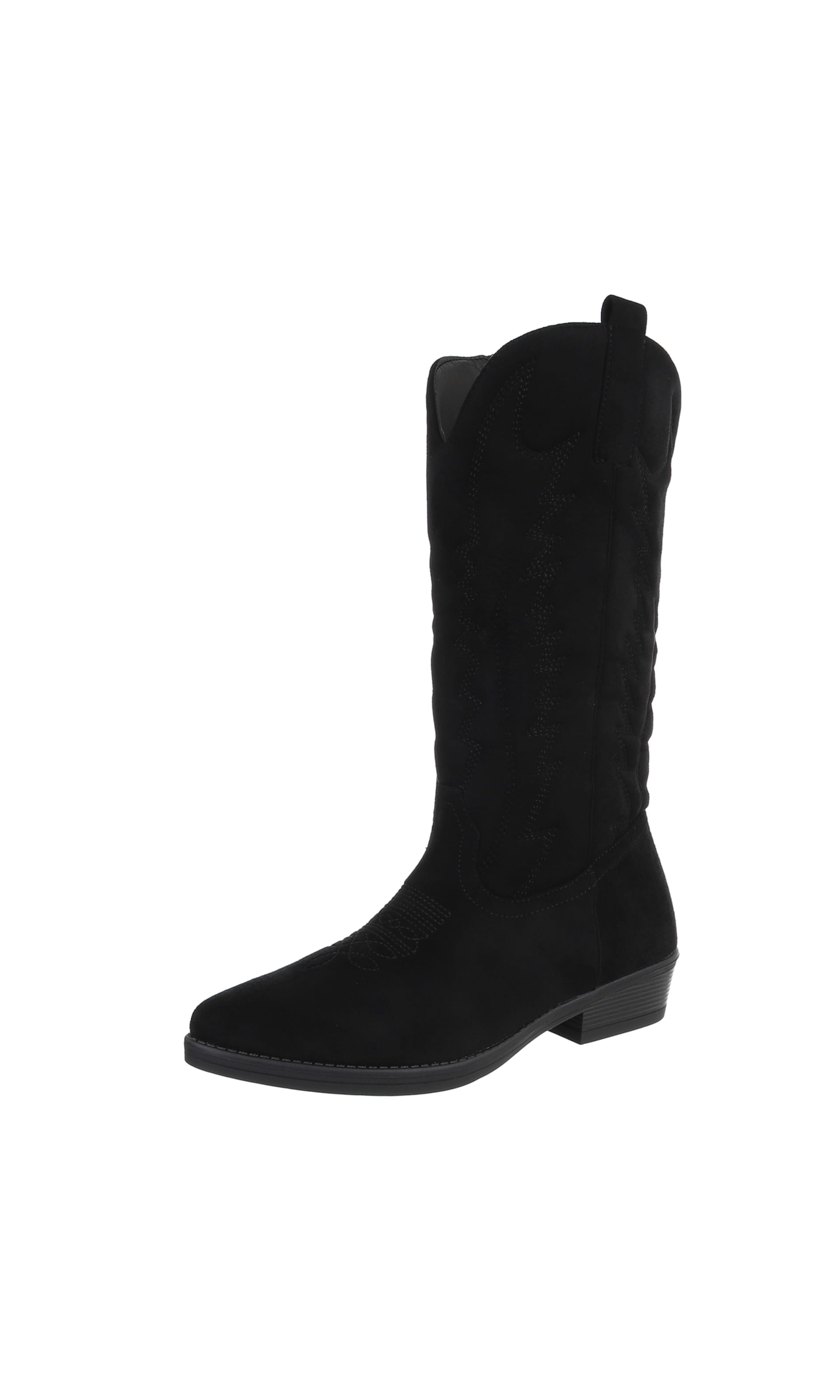 Ital-Design Cowboy Boots in Black: front