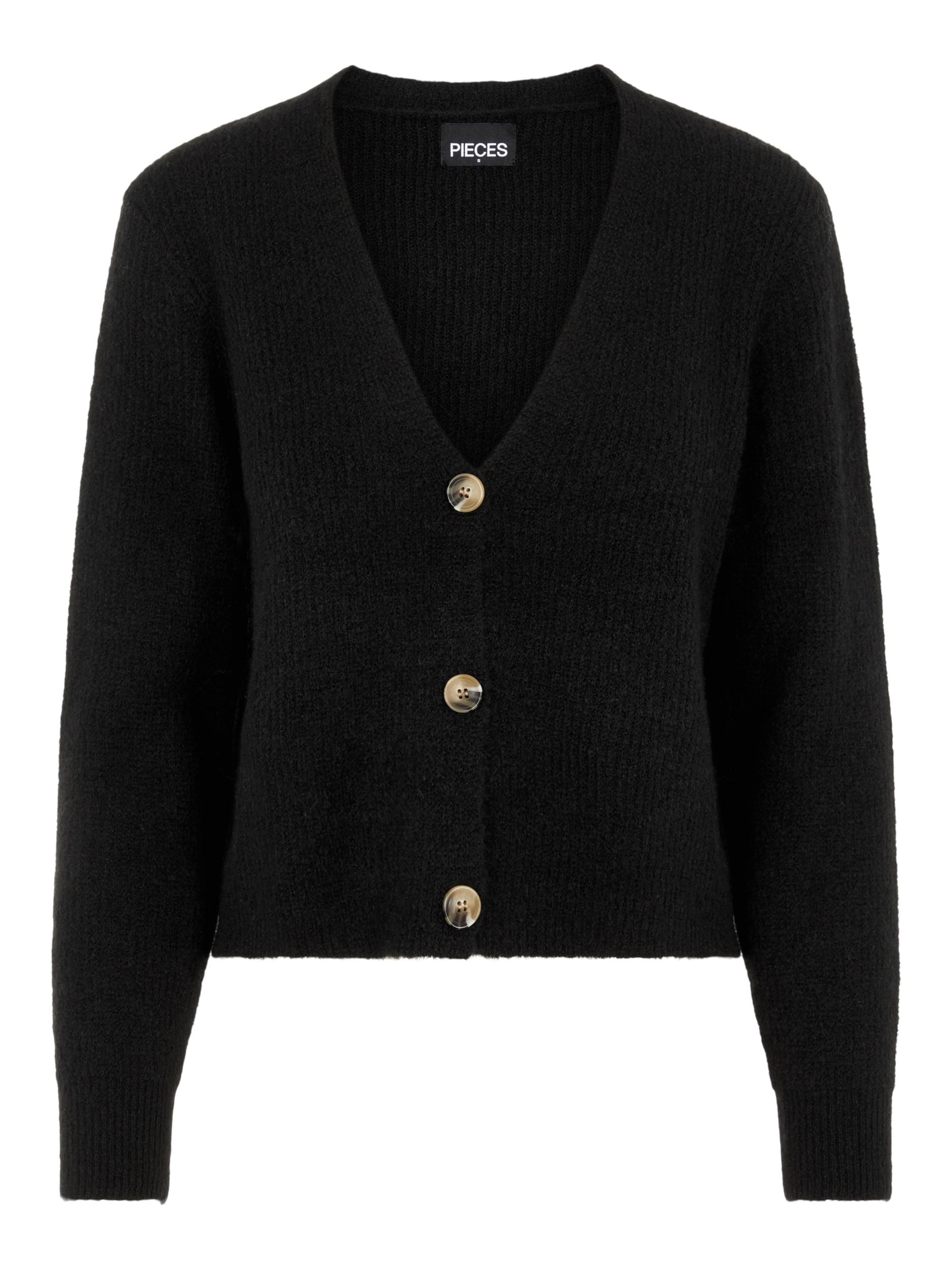 PIECESKardigan 'PCELLEN' - crna boja: prednji dio